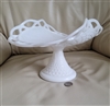 Milk glass pedestal cake plate banana plate