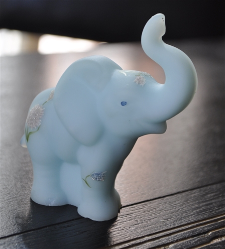 Fenton Satin blue elephant figurine