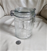 Stripe design Glass lidded jar with wire closure