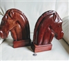 Carib Craft solid Mahogany Horse Head bookends
