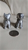 Metal cat and dog salt and pepper shakers
