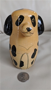 Nesting doll style wooden Dog trinket storage box