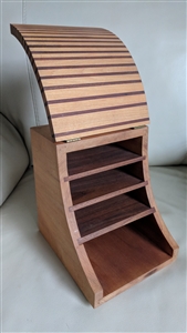 Wooden handmade storage box with interior shelves