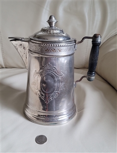 Antique embossed design silver plated teapot