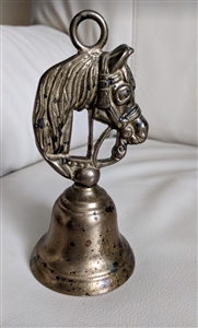 Brass Stallion dinner or call bell with horse head