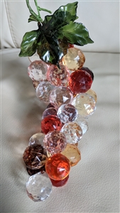 Vintage faceted plastic multicolor grape cluster