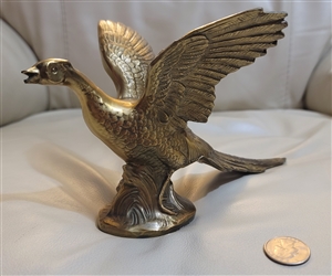 Pheasant brass sculpture decor display