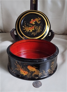 Russian hand painted Goldfish wooden box