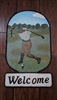 Golfing metal 3D design sign golfer on the greens