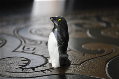 Marble Penguin hand carved figurine