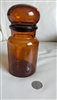 Belgian Apothecary Amber glass bobble lid jar