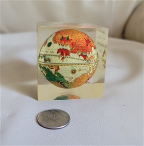 Encased World Globe decor or paper weight