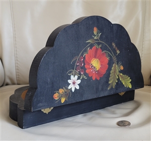 wooden Folk Art handcrafted storage box floral lid