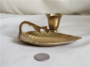 Brass single candle holder