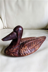 Primitive Folk Art hand carved wooden duck decoy