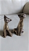 Vintage metal cats paperweights
