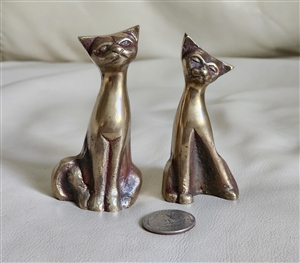 Vintage metal cats paperweights