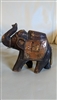 Antique wooden hand carved elephant brass copper