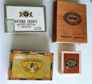 Fuente Webster and King Edward wooden cigar boxes