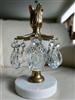 Candle holder in metal brass glass and crystal