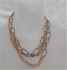 Great Avangard style silver gold chunky necklace