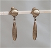 MONET satin gold clip on teardrop dangle earrings