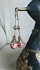 Long dangle gold tone earrings porcelain bead