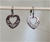 Sterling silver Boho heart dangle earrings sign