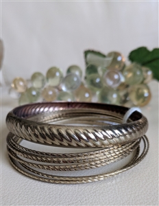 Gold tone metal bangle bracelets set of 11