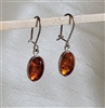 Natural Baltic Amber Sterling vintage dangle earrings.