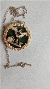 18K pendant gold nuggets Aurora Borealis necklace