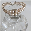 Handmade double stranded small faux pearl bracelet