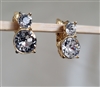 TRIFARI vintage clip on earrings with clear beads