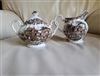 Heritage Hall lidded sugar bowl and creamer