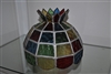 Textured stained glass lamp shade colorful design