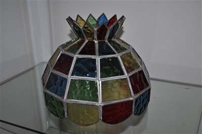 Textured stained glass lamp shade colorful design