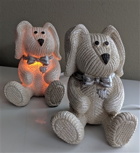 Pearl color set of two Bunnies night light lamps