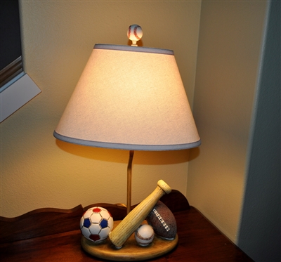 All sports decorated ceramic table lamp