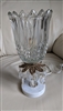 Boudoir style lamp with crystal shade glass beads