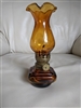 Amber glass small oil lamp Art Deco collectible