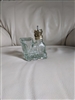 Clear glass aqua hue locomotive oil lamp base