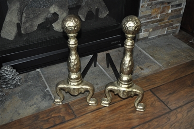 Two Brass and cast iron firewood Andirons