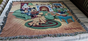 Walt Disney World tapestry throw Mickey Donald etc