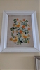 Birds and FLowers embroidery crewel framed