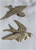 Solid brass Duck and Finch in flight wall decor