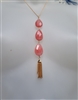 Pink faceted glass beads pendant necklace George