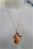 Amber cross pendant on Sterling chain 925 necklace