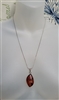 Cognac Baltic Amber pendant Sterling necklace