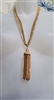 MONET gold tone metal necklace with large tassel