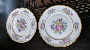 Castleton Rose porcelain two salad plates